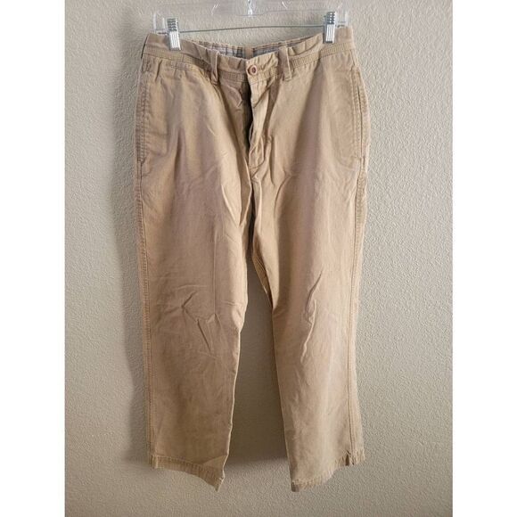 Timberland Mens Casual Flat Front Pants Straight Full Length Brown 32/32 - Picture 1 of 3
